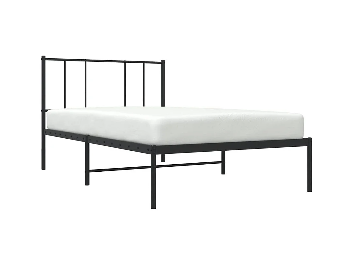 Lit-80x200 cm métal avec tête de lit noir EGGB91863