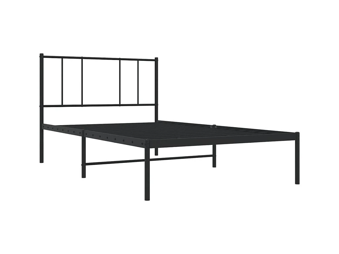 Lit-80x200 cm métal avec tête de lit noir EGGB91863
