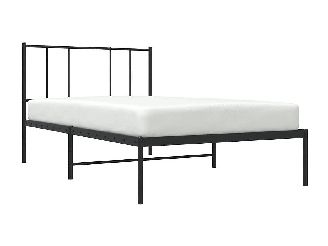 Lit-80x200 cm métal avec tête de lit noir EGGB91863