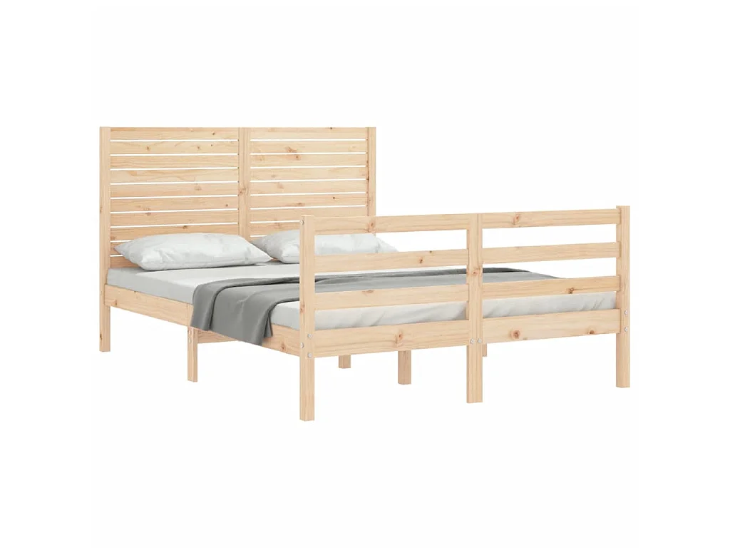 Lit-140x190 cm avec tête de lit bois massif EGGB31625