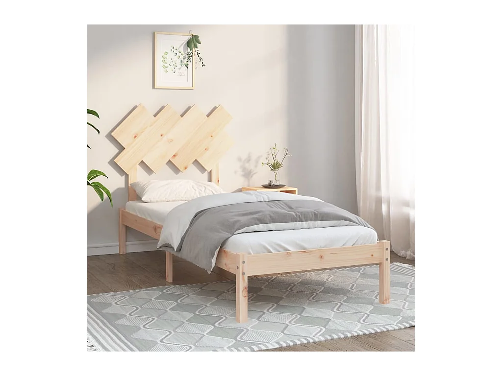 Lit-90x200 cm Bois massif EGGB41745