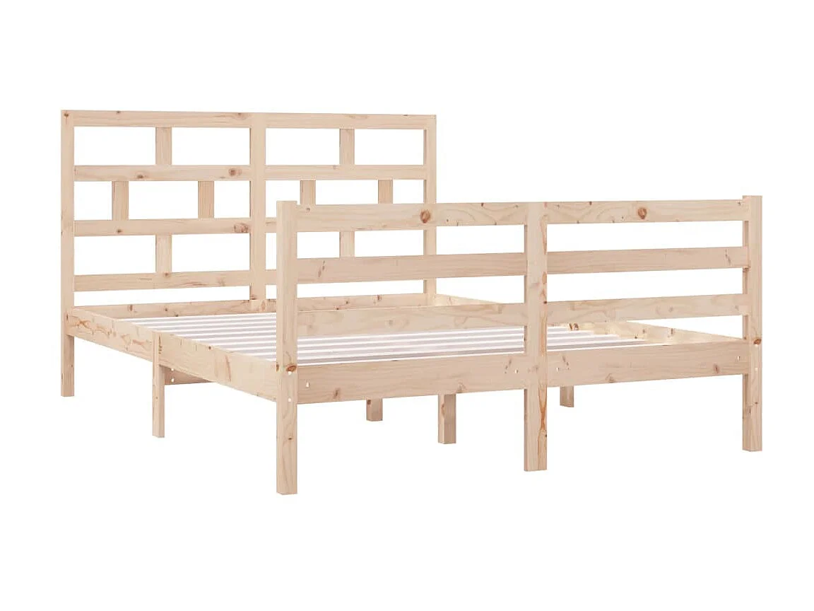 Lit-135x190 cm Bois massif Double EGGB79475