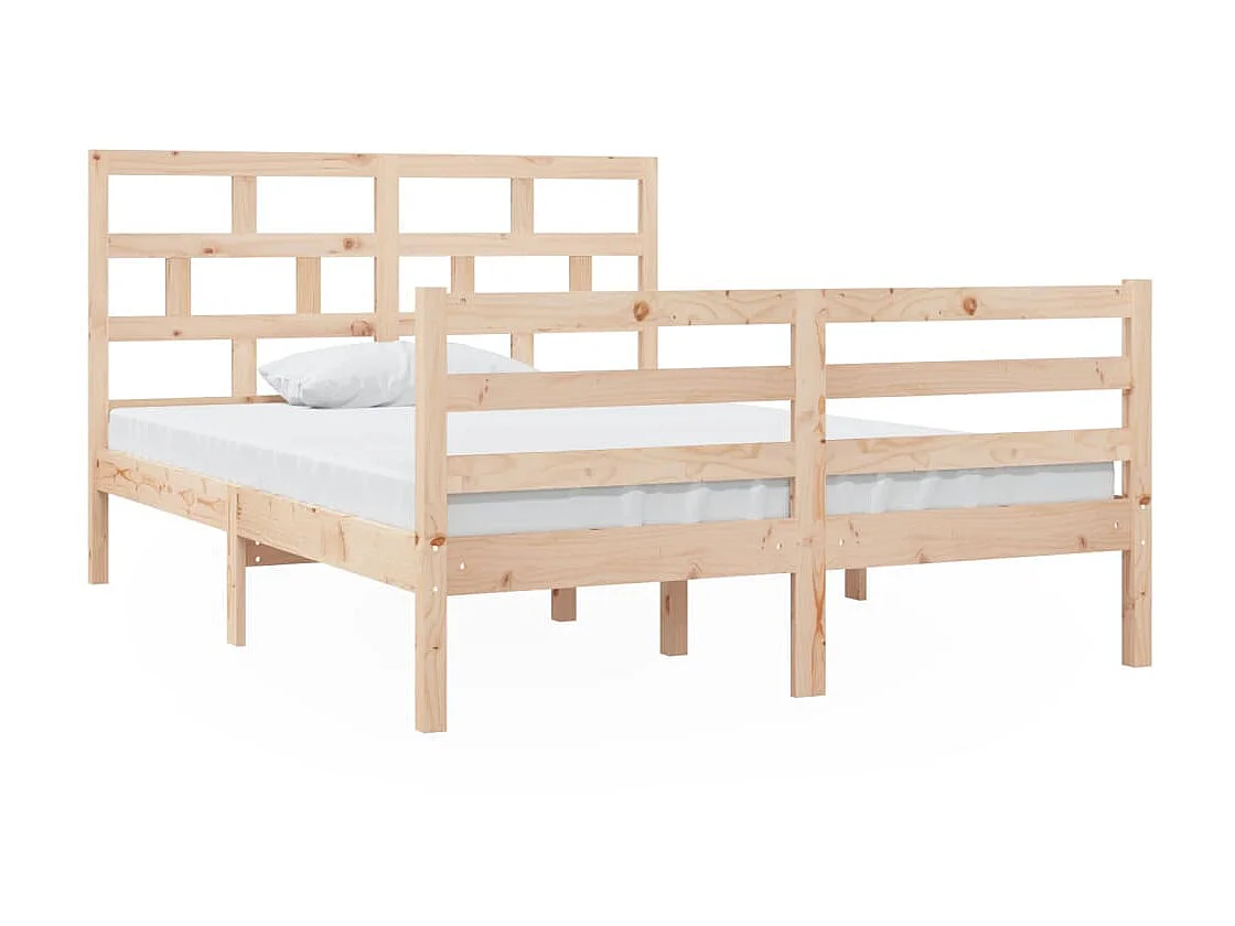 Cama 135x190 cm doble pequeña madera maciza ES71217