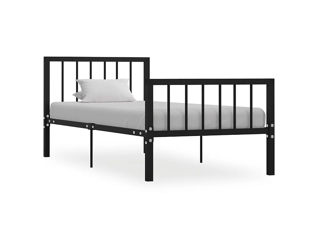 Lit-90x200 cm Noir Métal EGGB14759