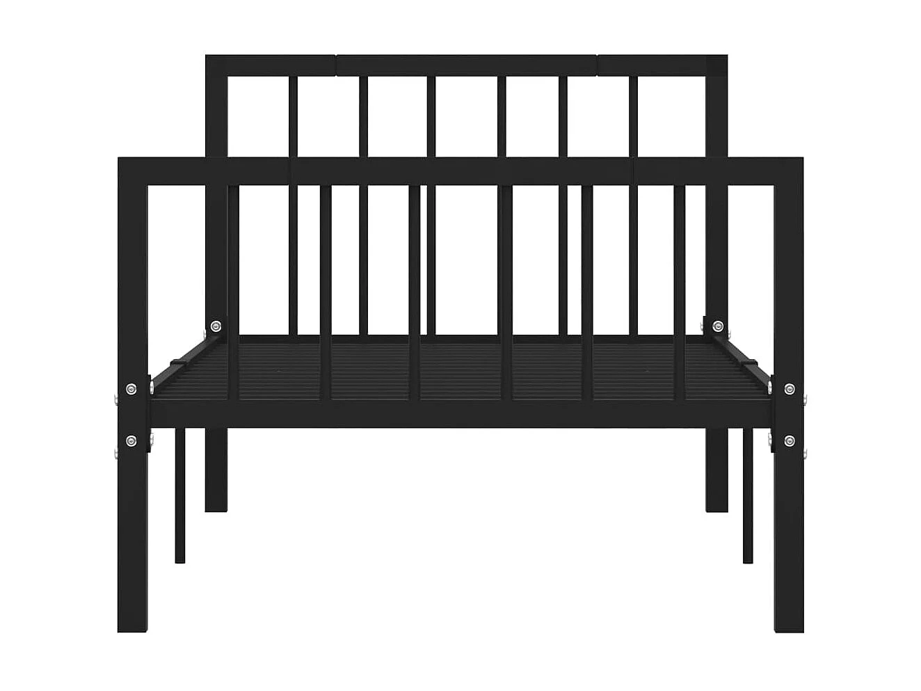 Lit-90x200 cm Noir Métal EGGB14759