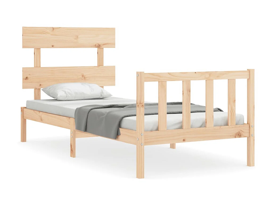 Bedframe met hoofdbord massief hout NL59723