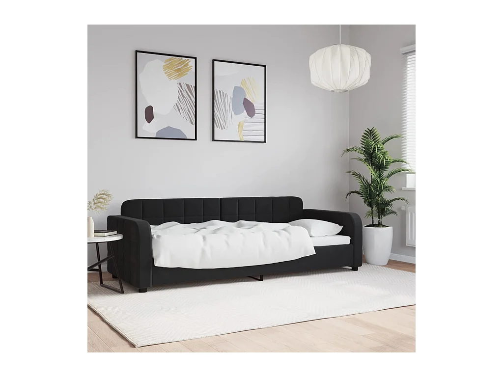 Lit-80x200 cm de repos noir velours EGGB35654