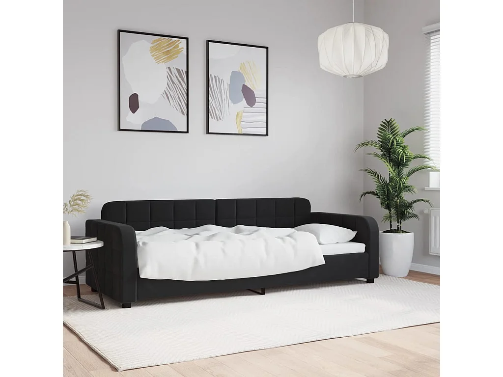 Sofá-cama 80x200 cm veludo preto PT266510
