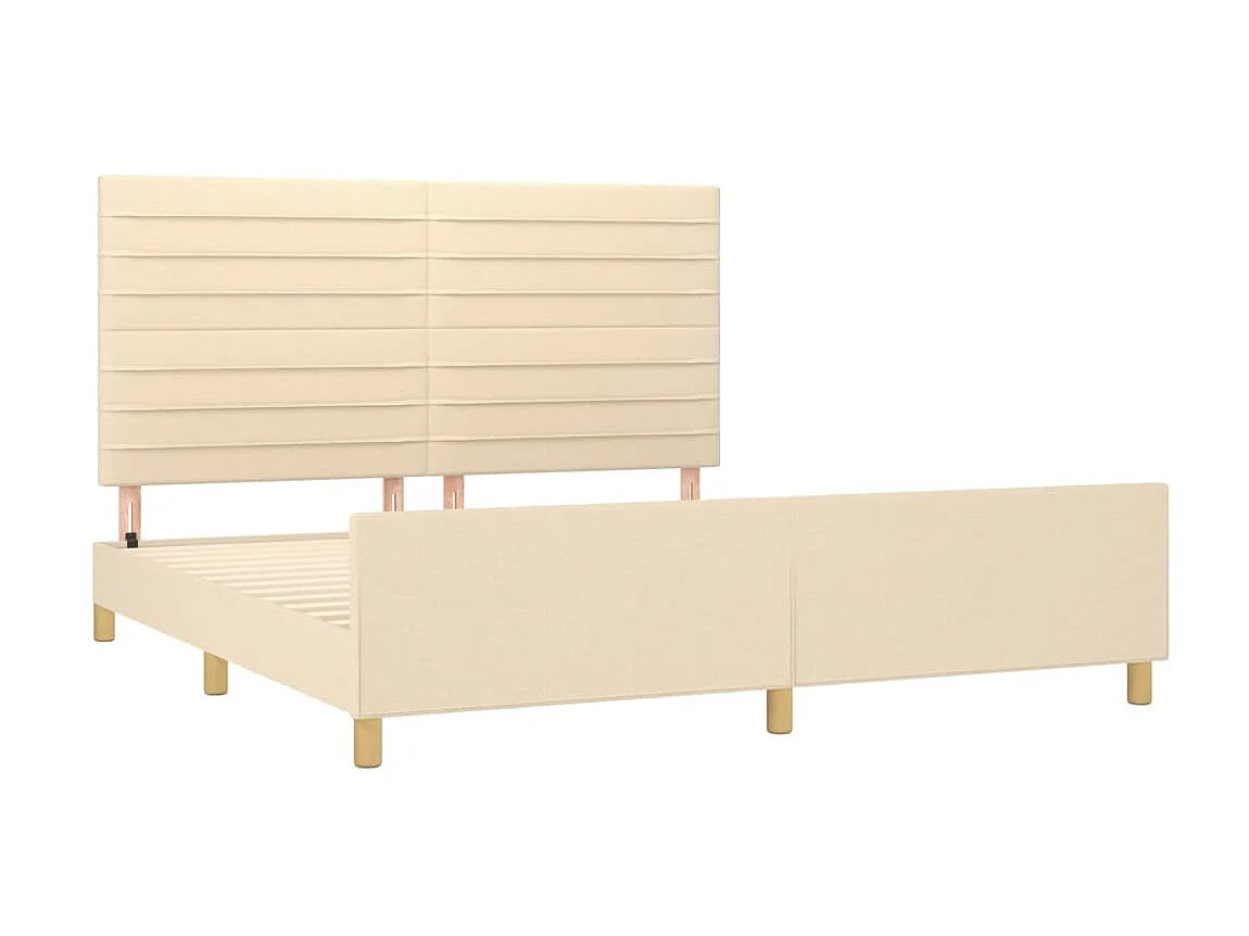 Cama - 160x200 cm em tecido cor creme PT487294