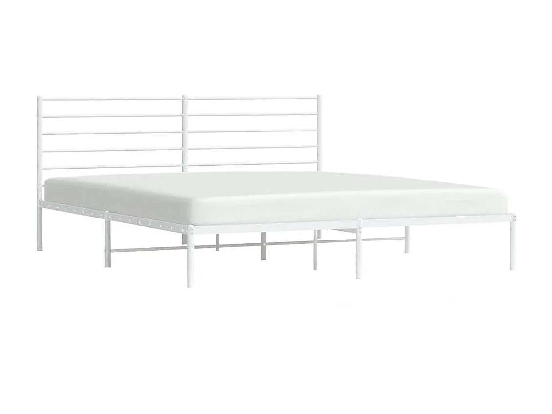 Cama com cabeceira 180x200 cm metal branco PT586829