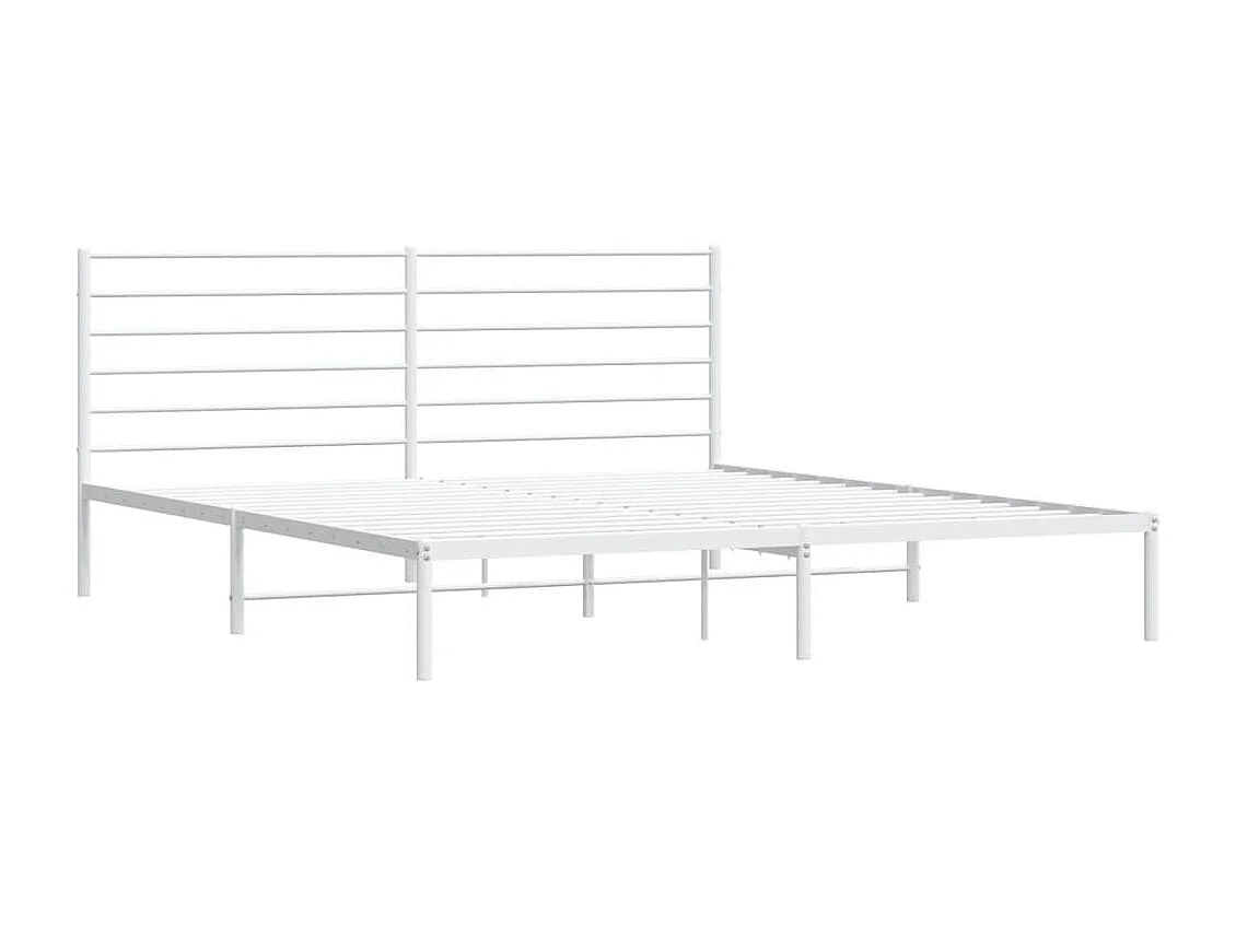 Cama com cabeceira 180x200 cm metal branco PT586829