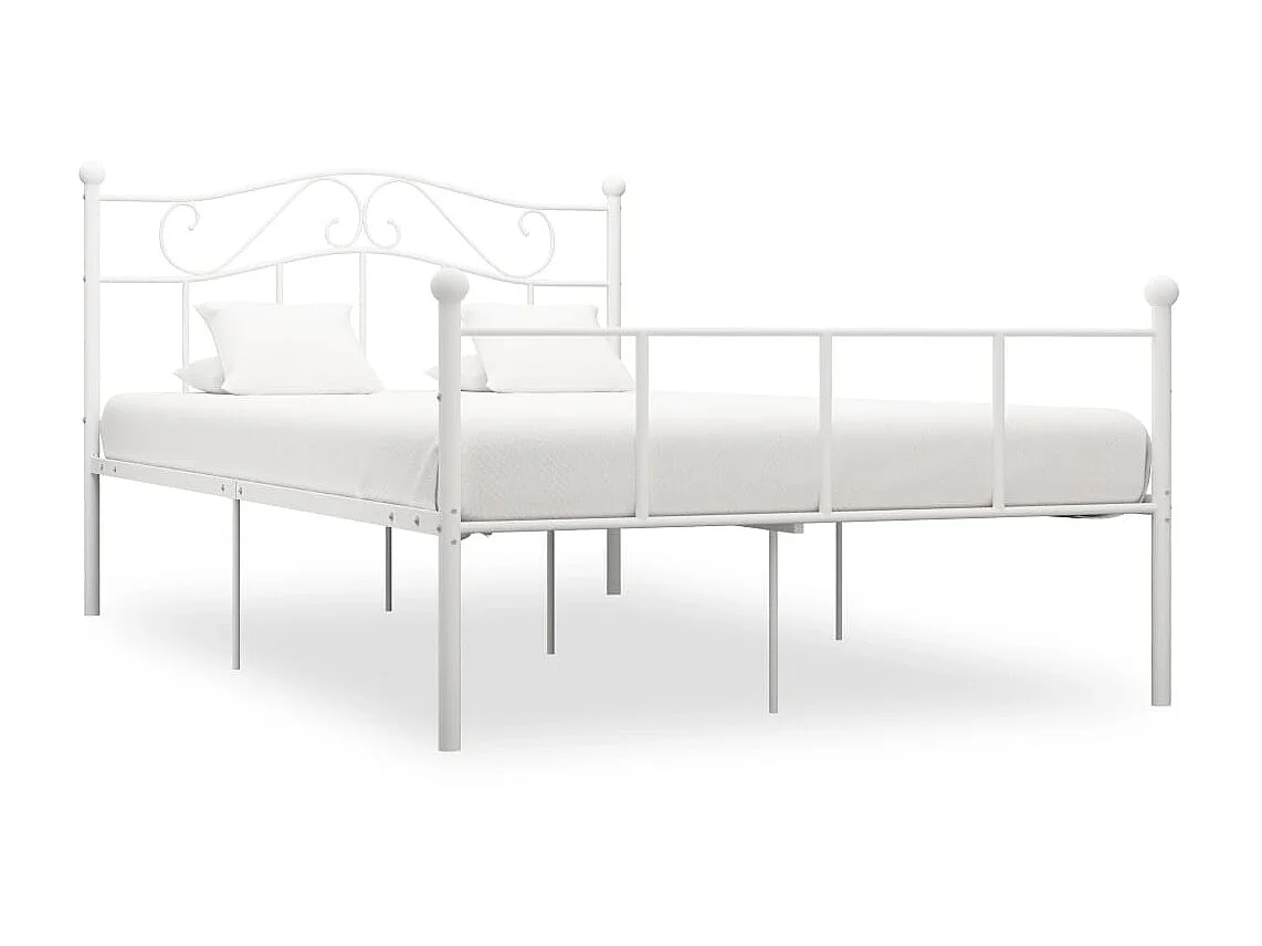 Lit-160x200 cm Blanc Métal EGGB86902