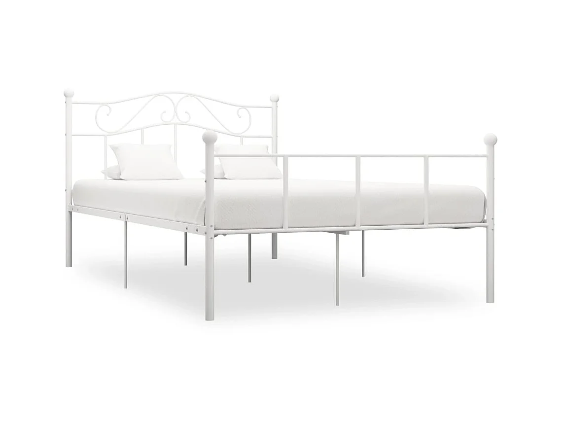 Lit-160x200 cm Blanc Métal EGGB86902