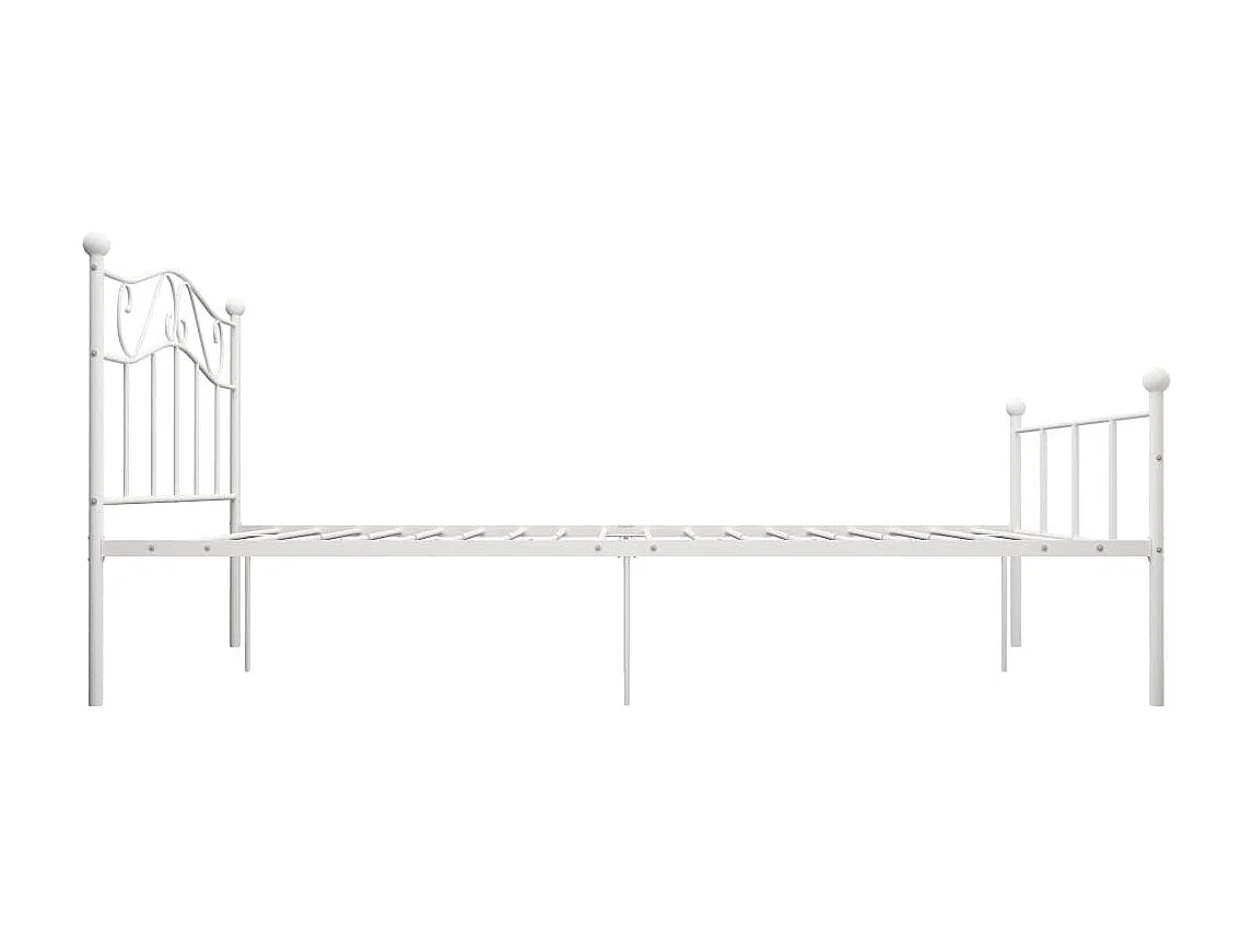 Lit-160x200 cm Blanc Métal EGGB86902