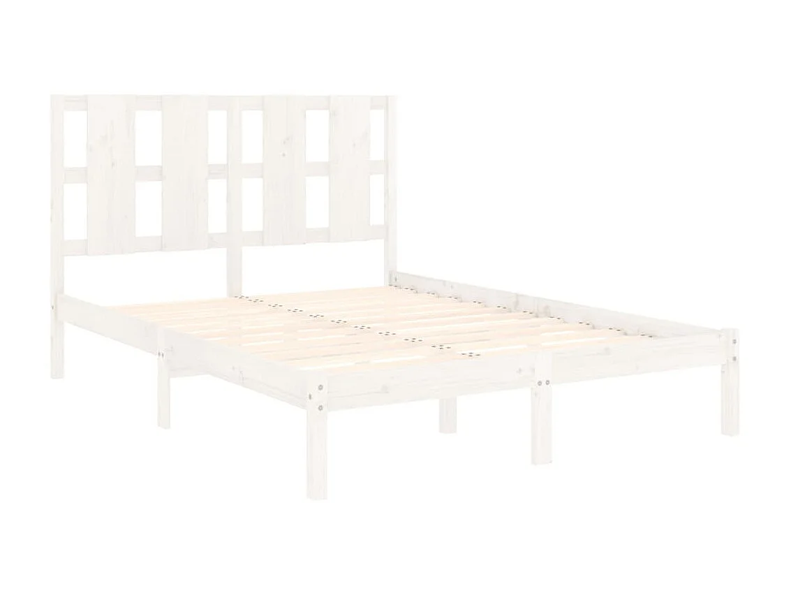Lit-120x190 cm Blanc Bois massif Petit Double EGGB93025