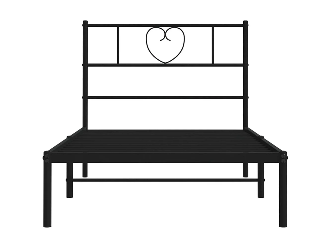 Lit-90x190 cm métal avec tête de lit noir EGGB79157