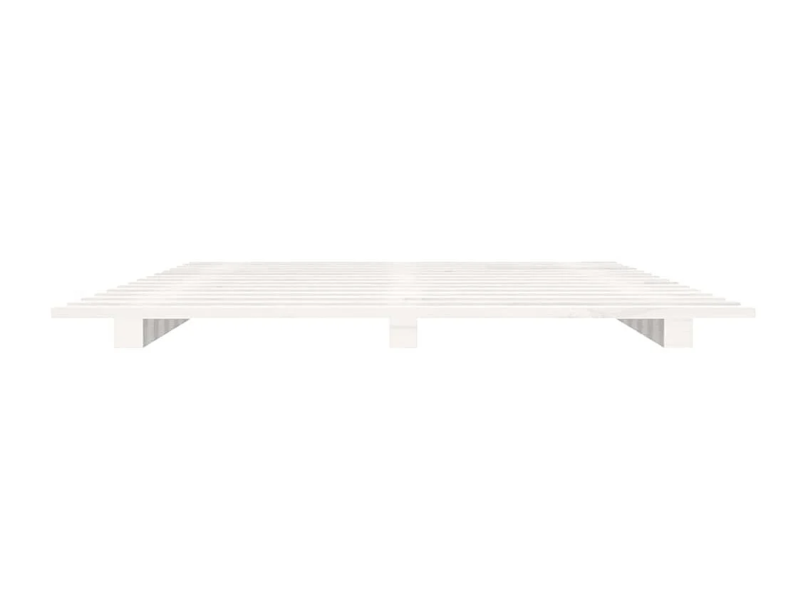 Lit-140x200 cm blanc bois de pin massif EGGB51027