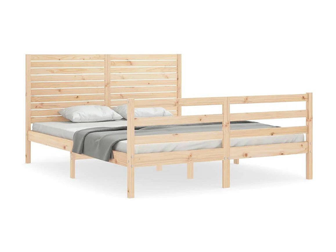 Lit-160x200 cm avec tête de lit bois massif EGGB74990