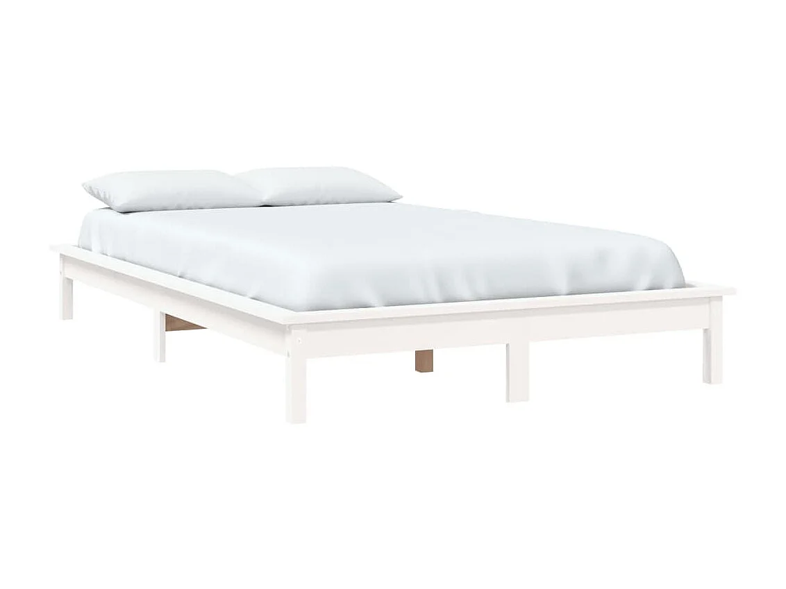 Bedframe massief grenenhout wit 140x190 cm NL21685