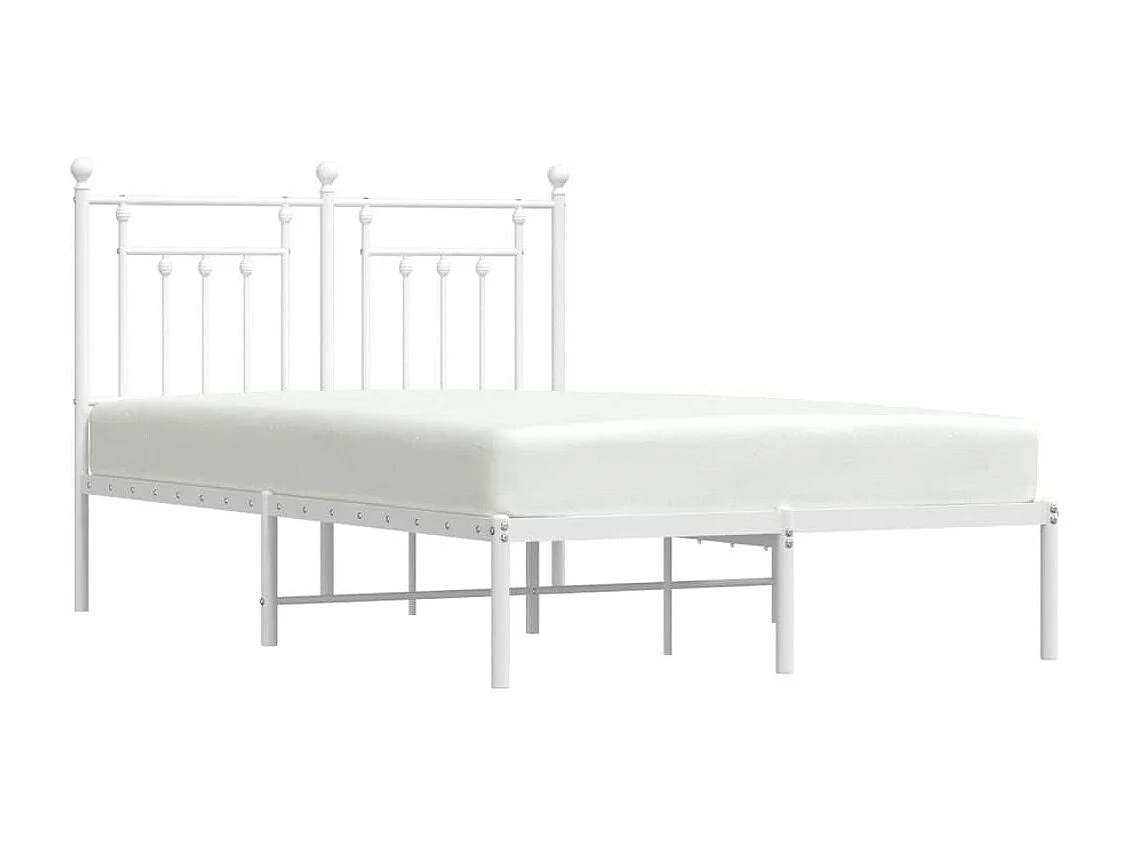 Lit-120x190 cm métal avec tête de lit blanc EGGB98334