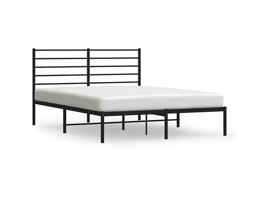 Cama 140x190 cm con cabecero metal negro ES80300