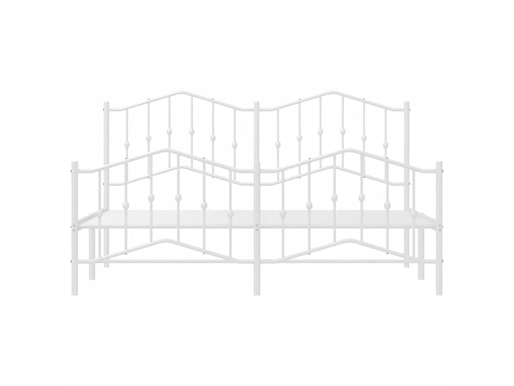 Lit-160x200 cm métal avec tête de lit/pied de lit blanc EGGB93915
