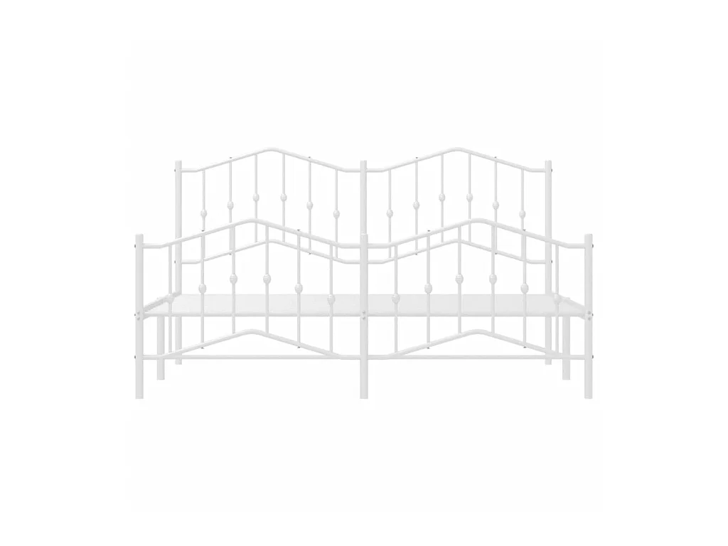 Lit-160x200 cm métal avec tête de lit/pied de lit blanc EGGB93915