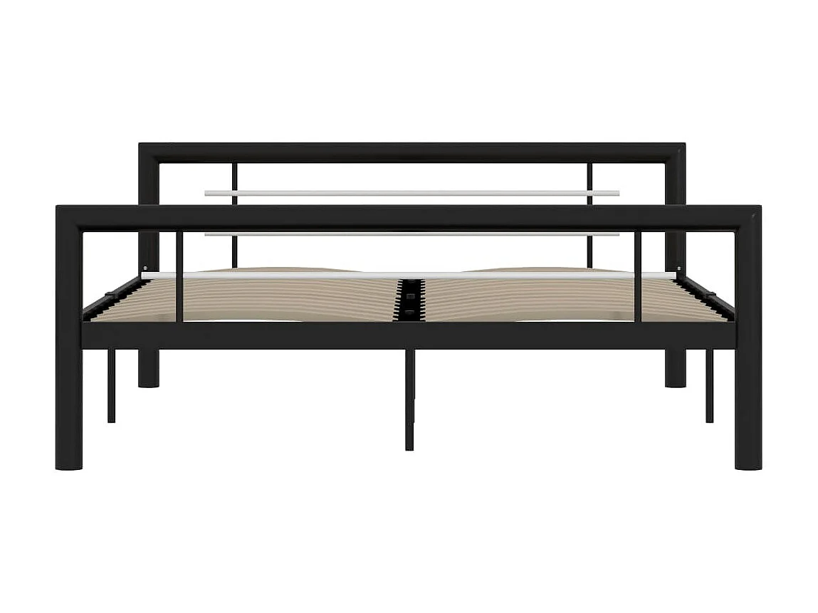 Lit-120x200 cm Noir et blanc Métal EGGB21475