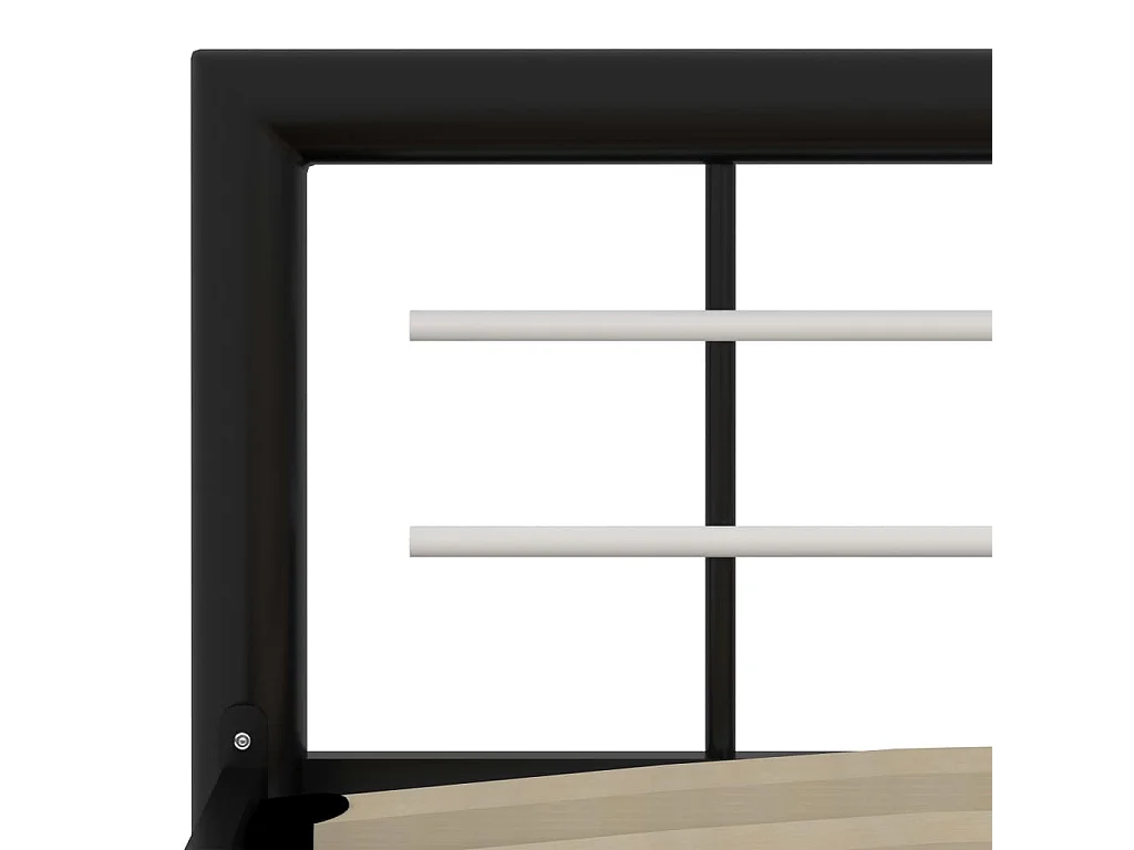 Lit-120x200 cm Noir et blanc Métal EGGB21475