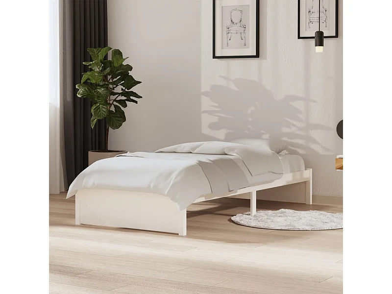 Bedframe massief hout wit 90x190 cm NL81814