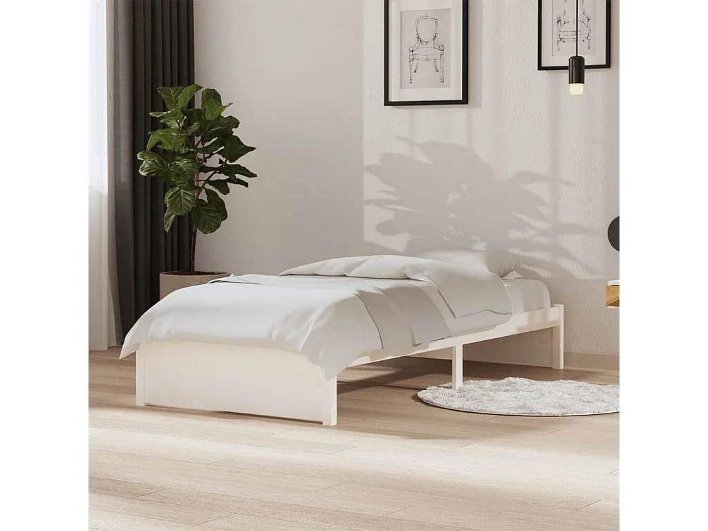 Bedframe massief hout wit 90x190 cm NL81814