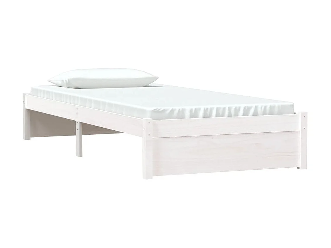 Lit-90x190 cm Blanc Bois massif Simple EGGB91622