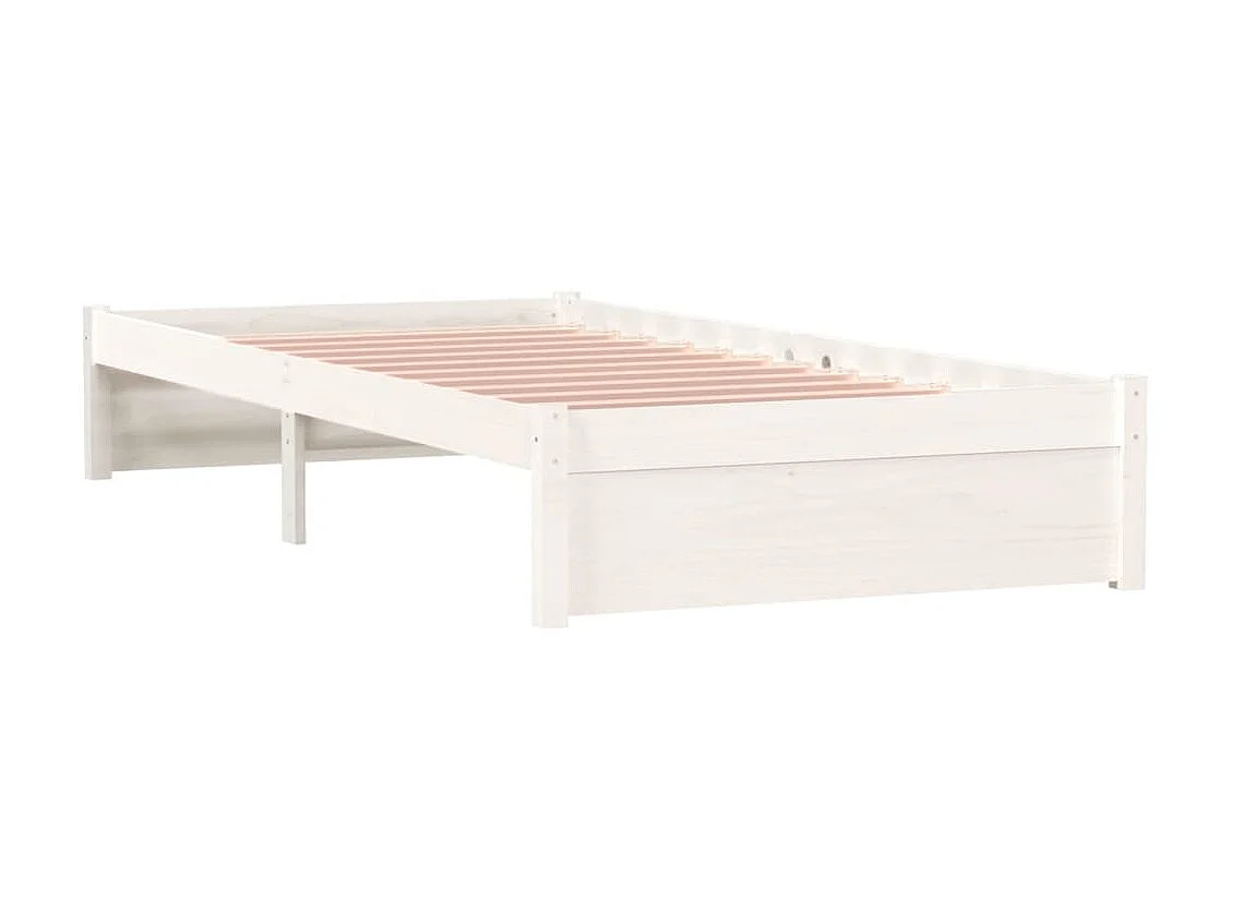 Lit-90x190 cm Blanc Bois massif Simple EGGB91622