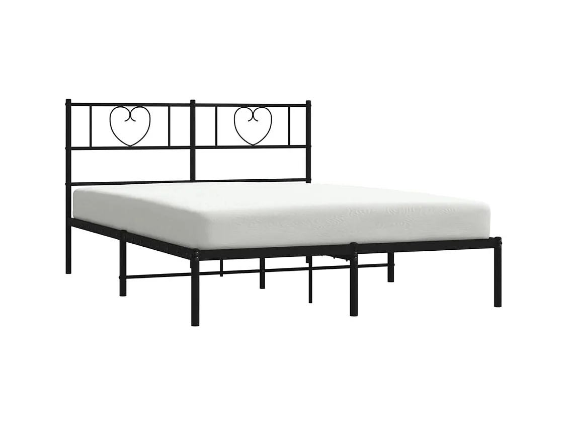 Cama 160x200 cm con cabecero metal negro ES25319