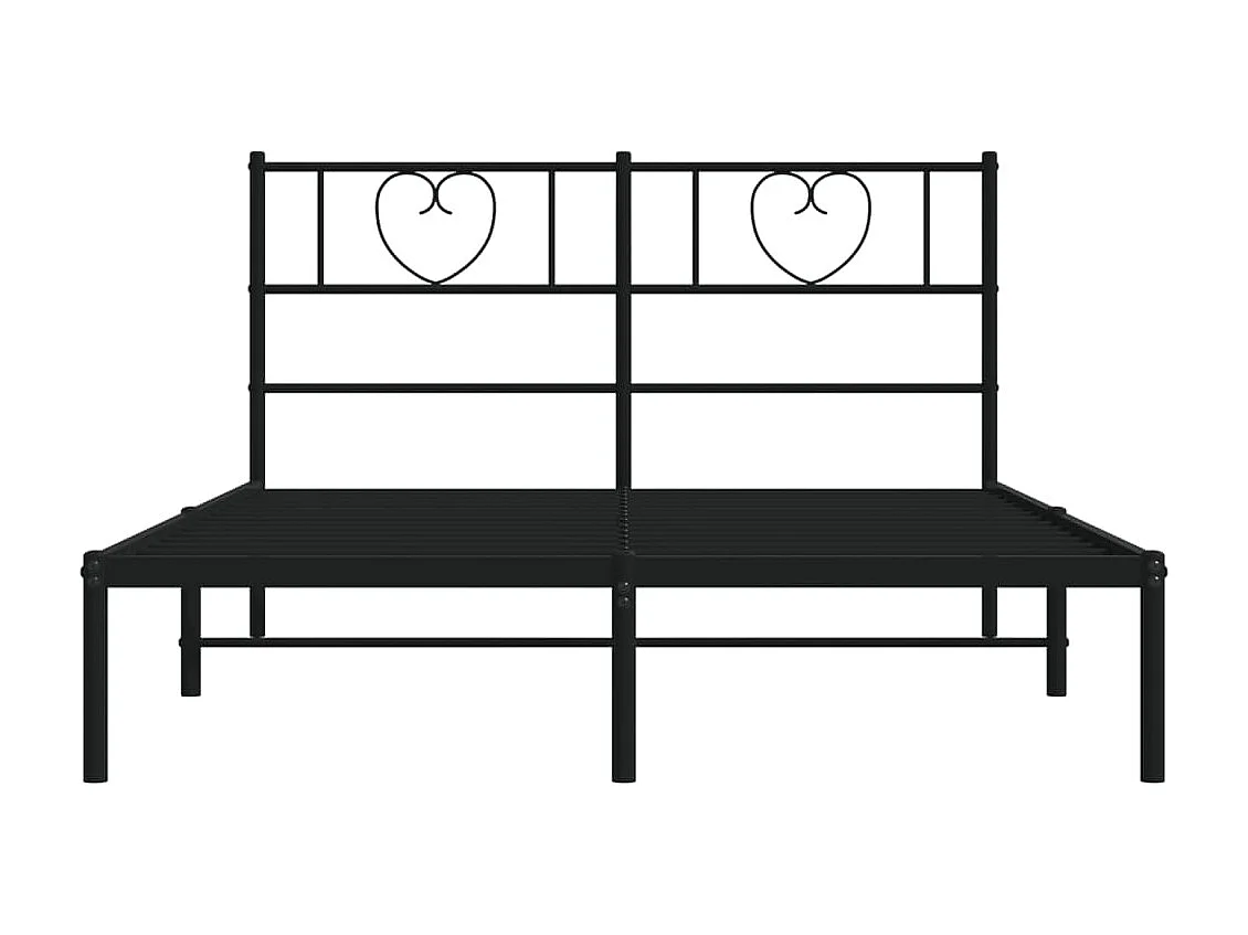 Cama 160x200 cm con cabecero metal negro ES25319