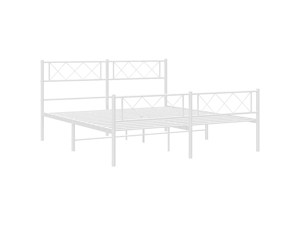 Bedframe met hoofd- en voeteneinde metaal wit 150x200 cm NL37303