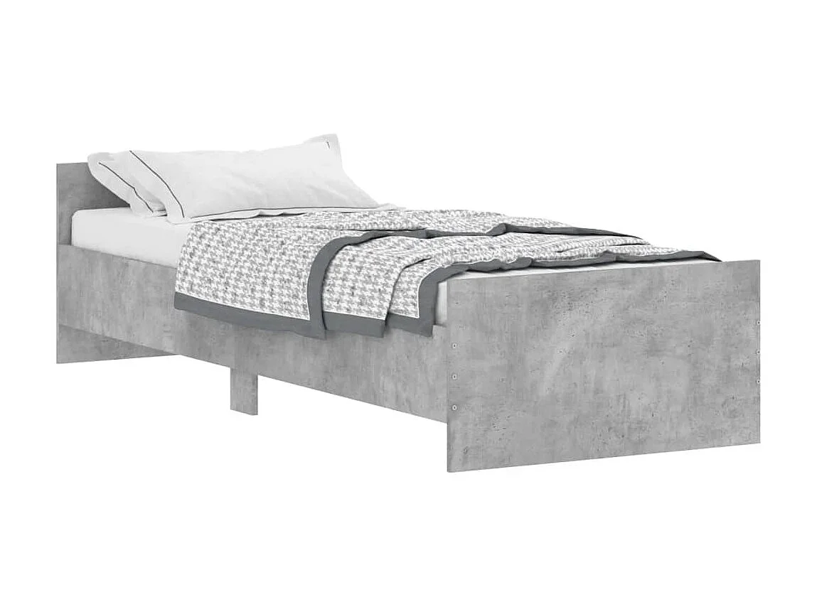 Cama 75x190 cm madera de ingeniería gris hormigón ES74073