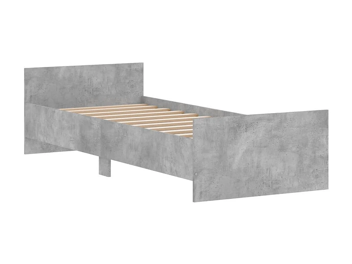 Cama 75x190 cm madera de ingeniería gris hormigón ES74073