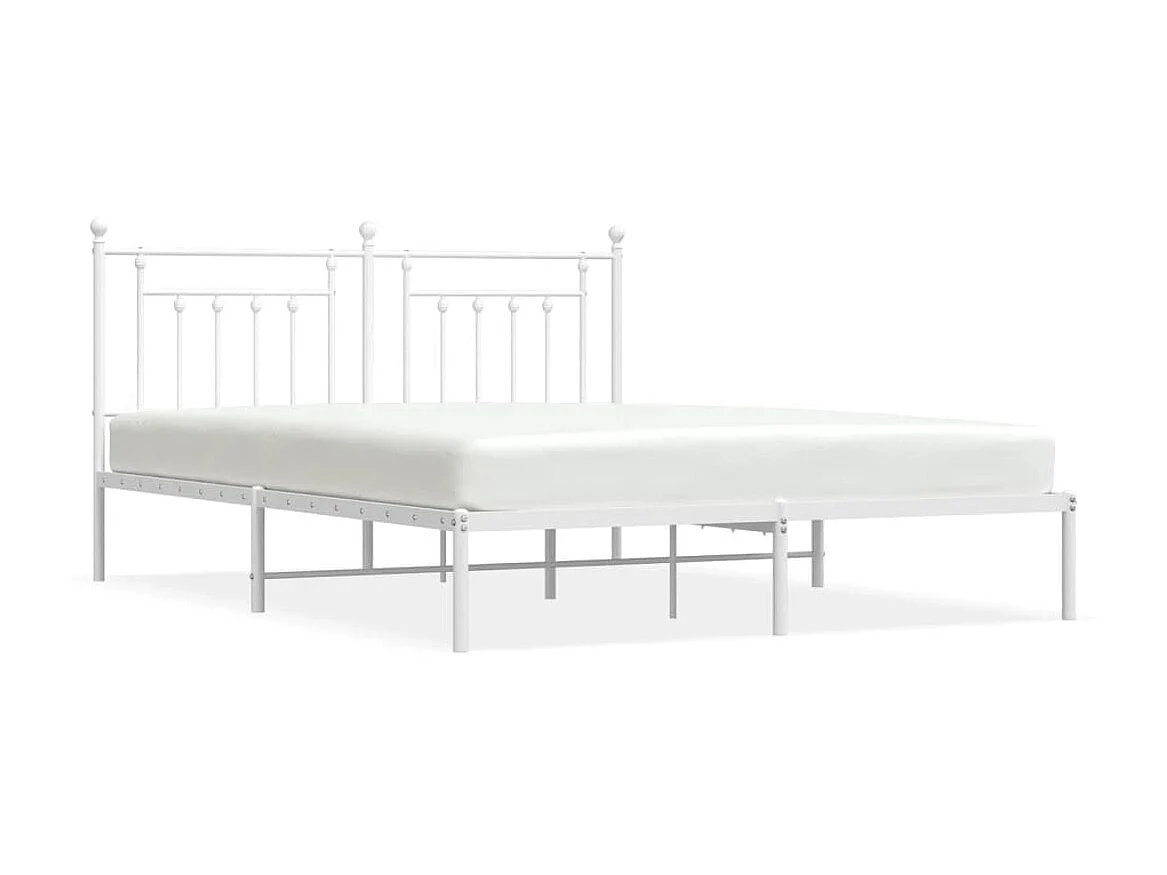 Bedframe met hoofdbord metaal wit 180x200 cm NL60207
