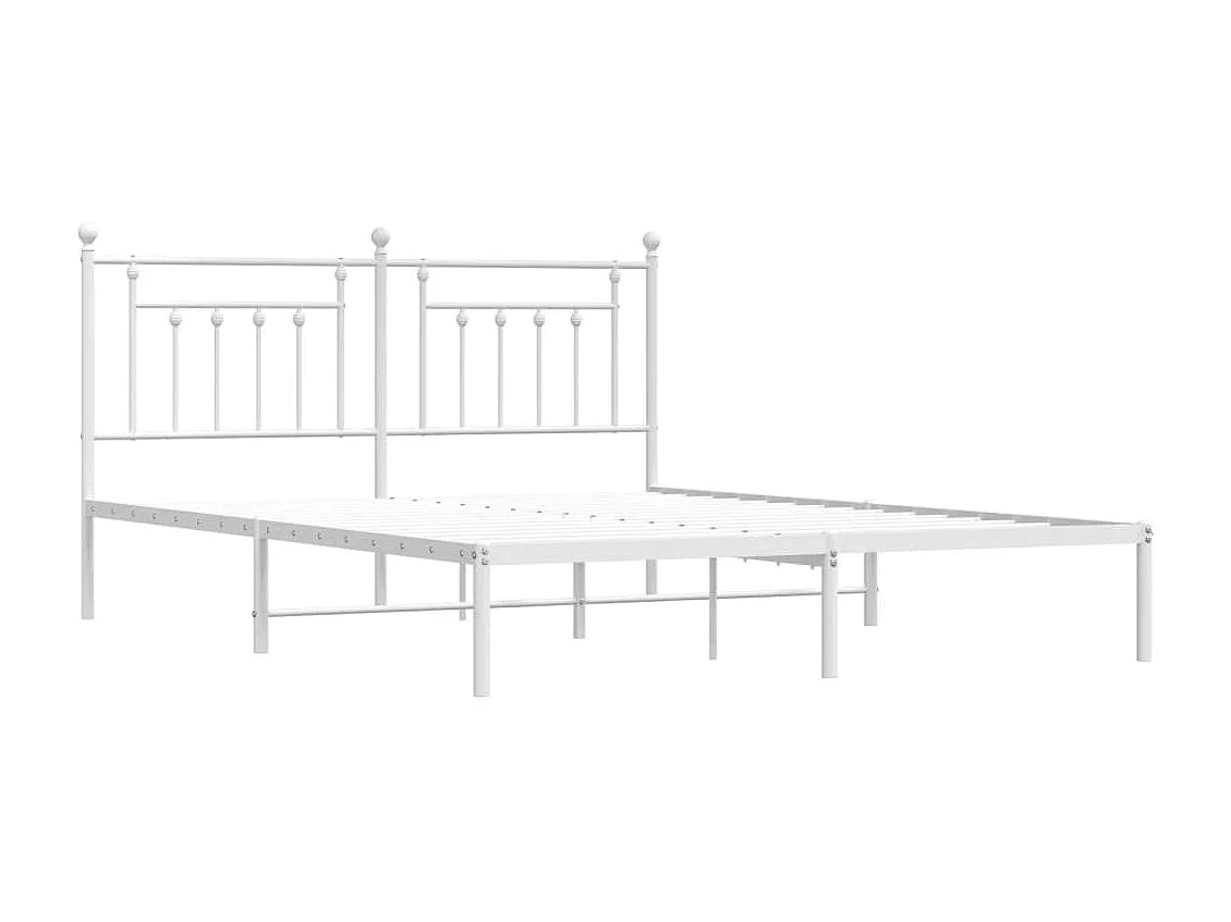 Bedframe met hoofdbord metaal wit 180x200 cm NL60207