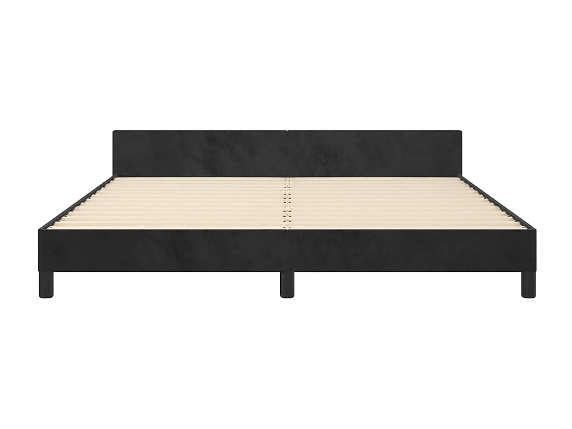 Lit-180x200 cm avec tête de lit Noir Velours EGGB43983
