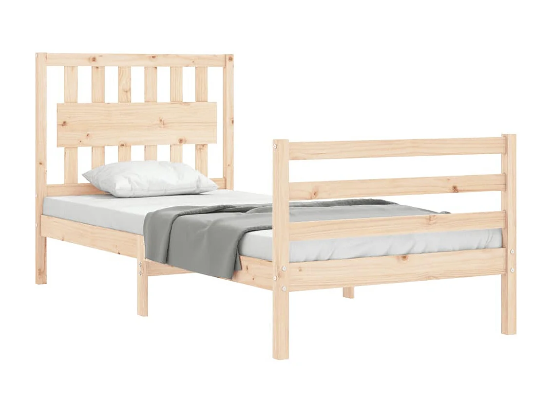 Lit-90x200 cm avec tête de lit bois massif EGGB51342