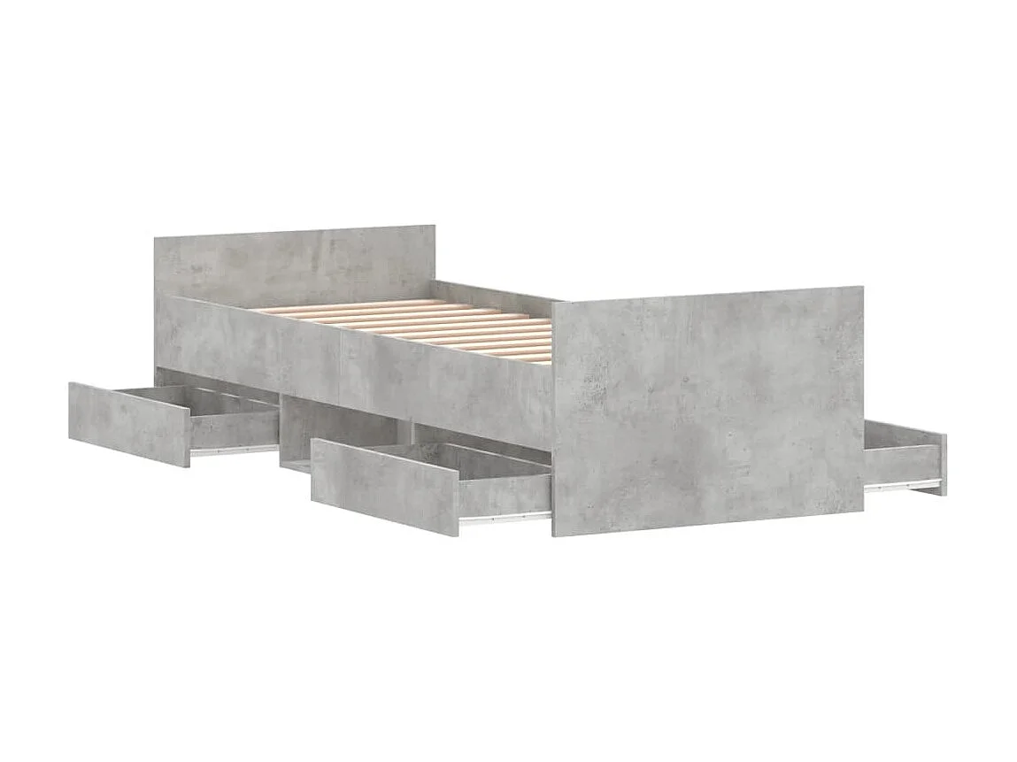 Bedframe met hoofd- en voeteneinde betongrijs 75x190 cm NL56877