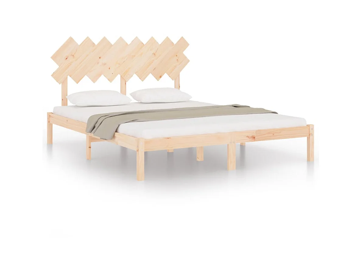 Lit-160x200 cm Bois massif EGGB28195