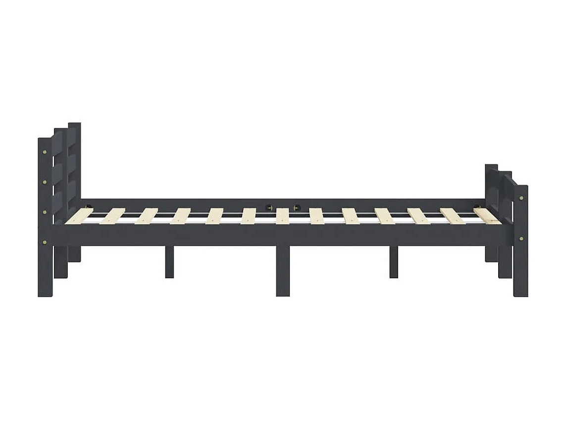 Cama 160x200 cm pinho maciço cinzento-escuro PT261567