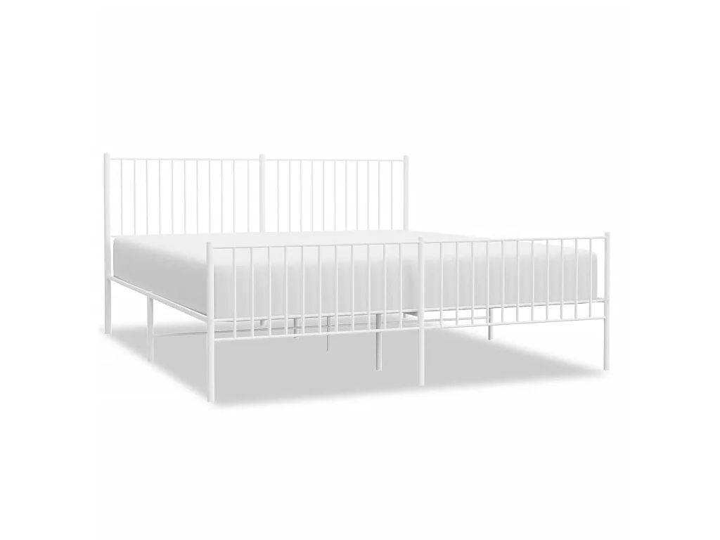 Bedframe met hoofd- en voeteneinde metaal wit 183x213 cm NL68961