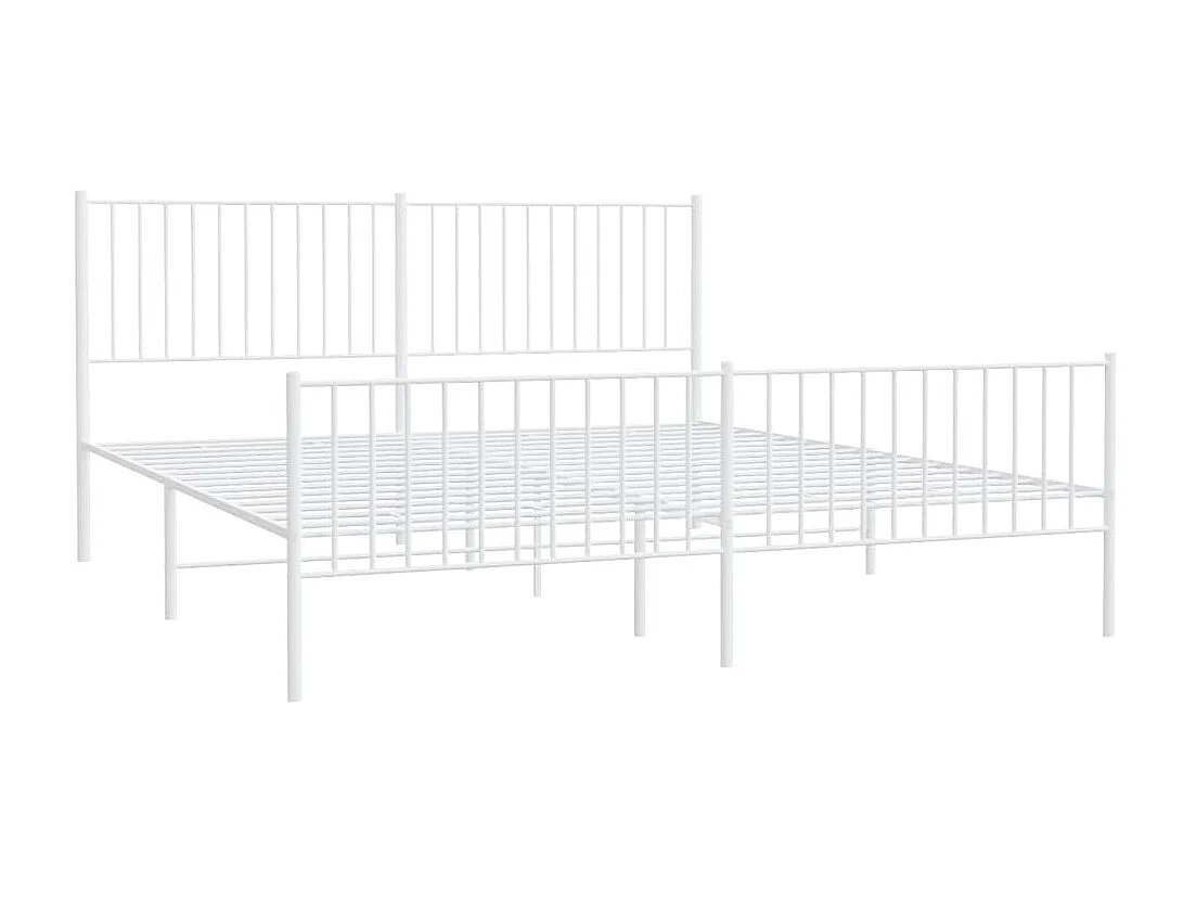 Bedframe met hoofd- en voeteneinde metaal wit 183x213 cm NL68961