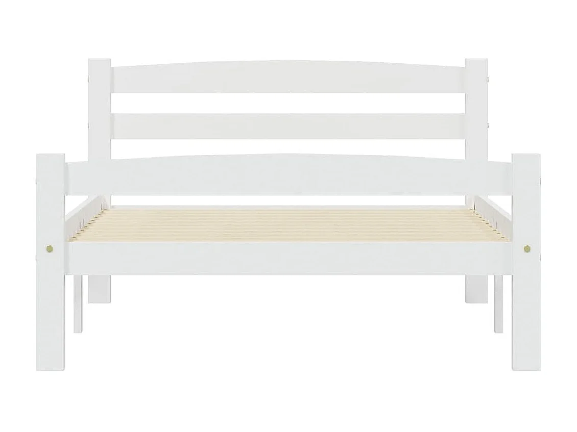Lit-100x200 cm Blanc Bois de pin massif EGGB33842