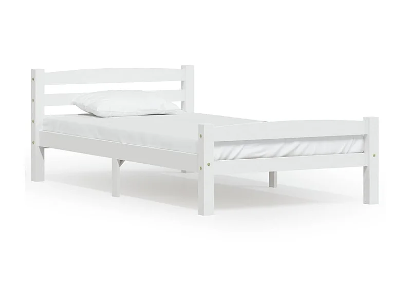 Lit-100x200 cm Blanc Bois de pin massif EGGB33842