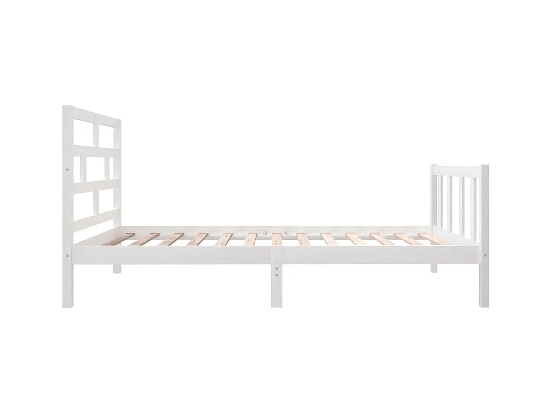 Lit-90x190 cm Blanc Bois de pin massif Simple EGGB46904